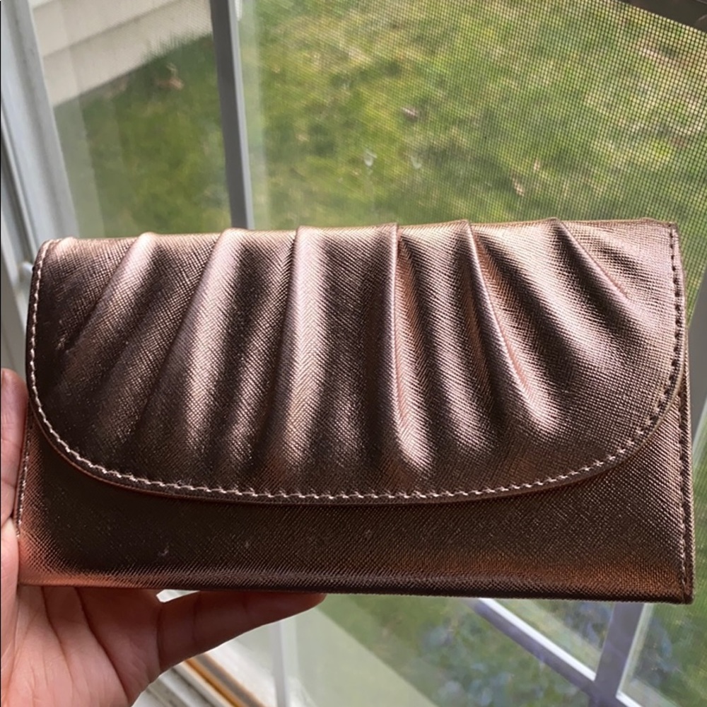 Rose gold clutch